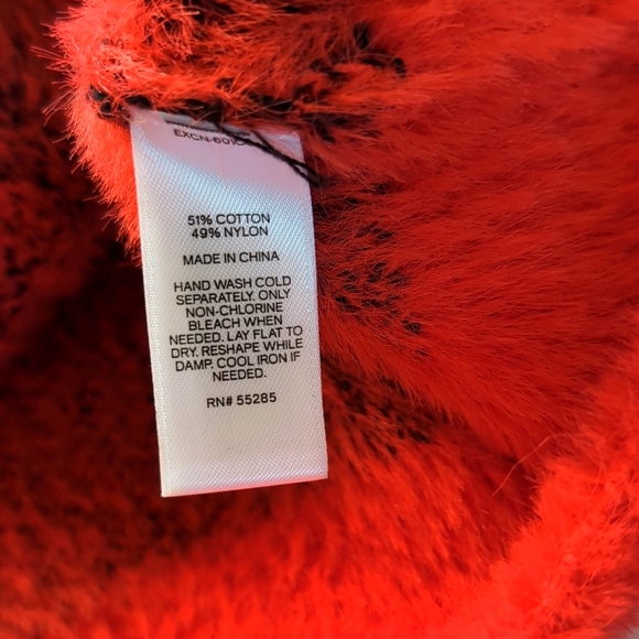 Express Buffalo Plaid Fuzzy Sweater, Size Women's Large - Picture 8 of 10